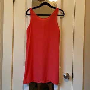 Coral bow back dress